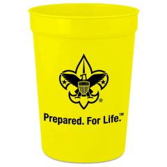 Smooth Plastic Stadium Cups – 12 oz - Neon Yellow