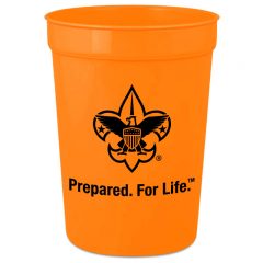 Smooth Plastic Stadium Cups – 12 oz - Orange