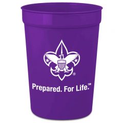Smooth Plastic Stadium Cups – 12 oz - Purple