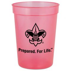 Smooth Plastic Stadium Cups – 12 oz - Translucent Red