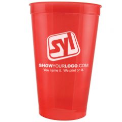 Large Plastic Cups – 22 oz - Translucent Red