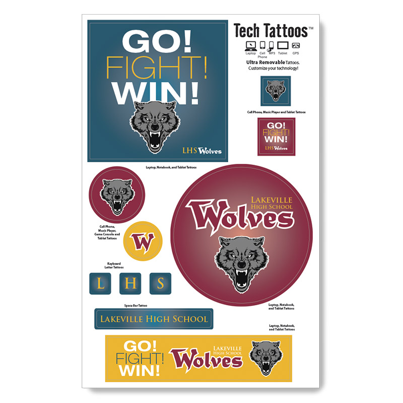 Tech Tattos 11 Decals - Full Color Imprint