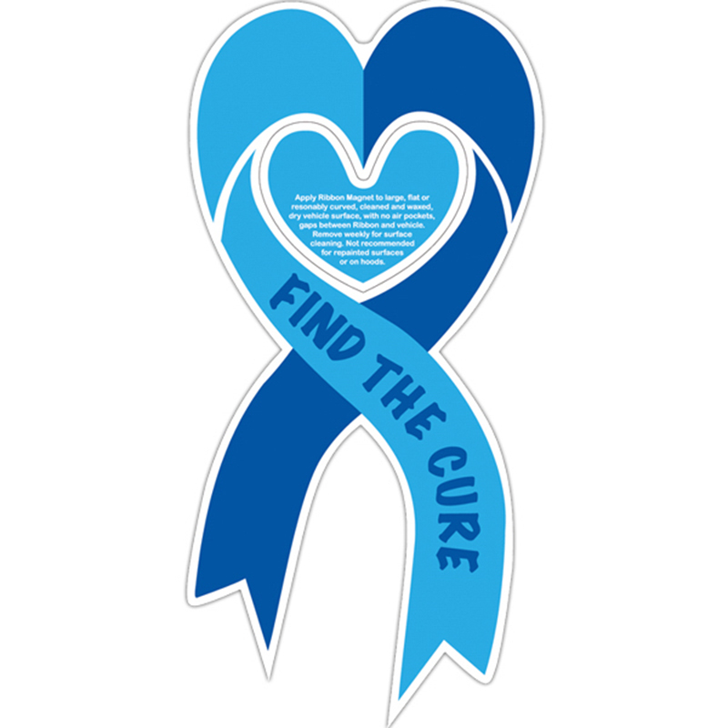 Ribbon Heart Car Sign Magnet - Blue
