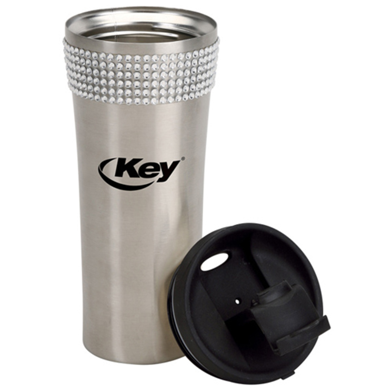 Bling Marquise Double Wall Stainless Steel Tumbler – 14 oz - Stainless