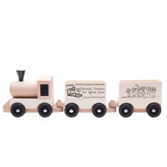 Wooden Train Set - Natural Wood