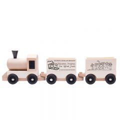 Wooden Train Set - Natural Wood