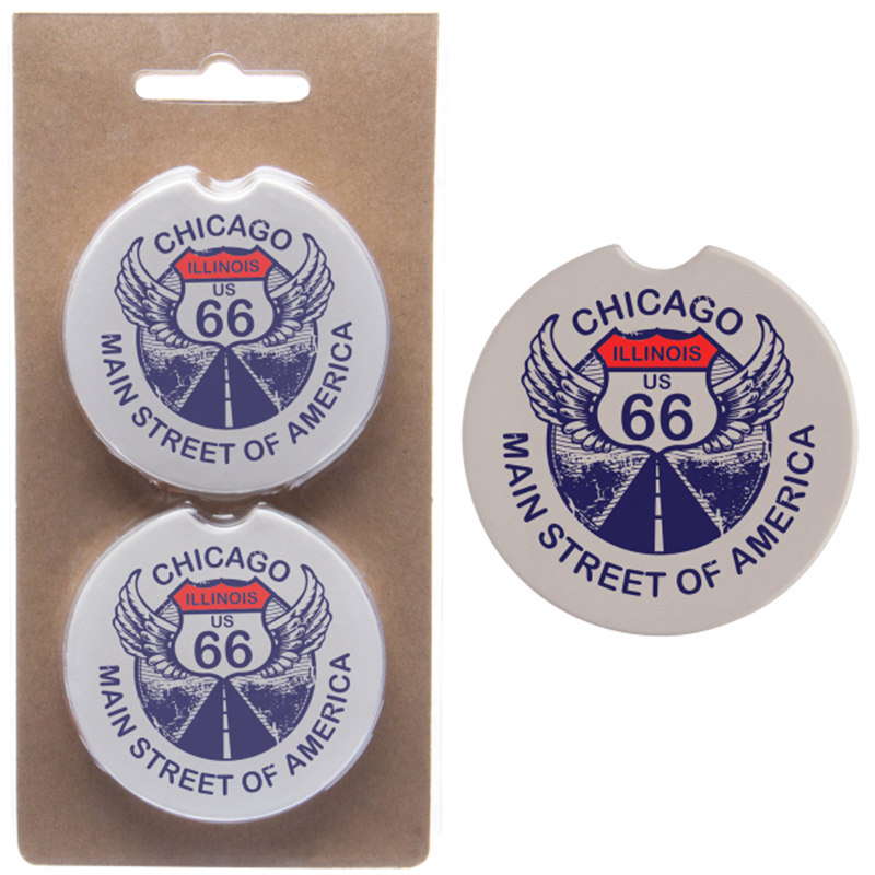 Absorbent Stone Car Coaster Set - Natural Cream