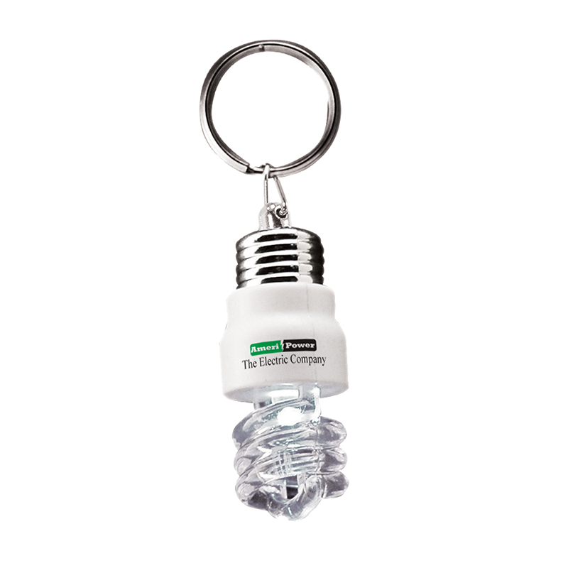 Light Up Light Bulb Keytag - White