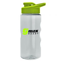 Tritan Bottle with Drink Thru Lid – 22 oz - Clear Bottle Lime Green Lid