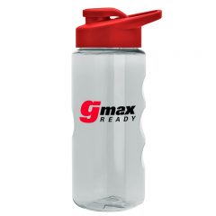 Tritan Bottle with Drink Thru Lid – 22 oz - Clear Bottle Red Lid