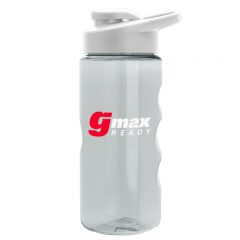 Tritan Bottle with Drink Thru Lid – 22 oz - Clear Bottle White Lid