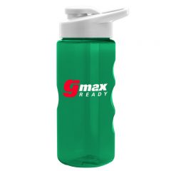 Tritan Bottle with Drink Thru Lid – 22 oz - Translucent Green Bottle White Lid