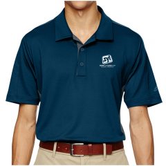 Adidas Golf Puremotion Colorblock 3 Stripes Polo - Rich Blue And Lead Gray