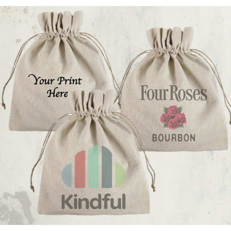 Natural Linen Favor Bag with Hemp Drawstring - Natural Linen