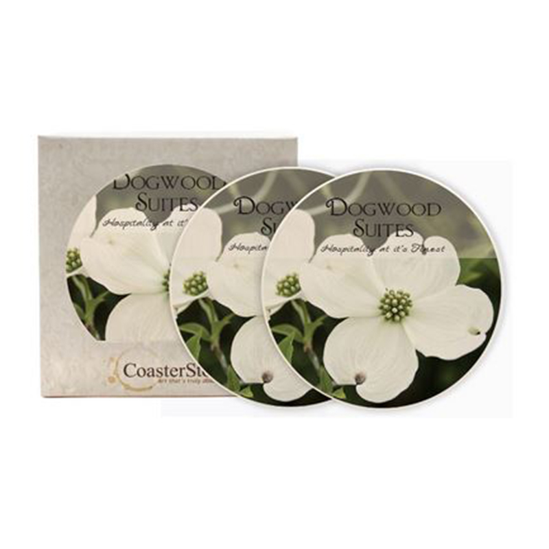 CoasterStone Round Absorbent Stone Coaster 2 Pack - Natural