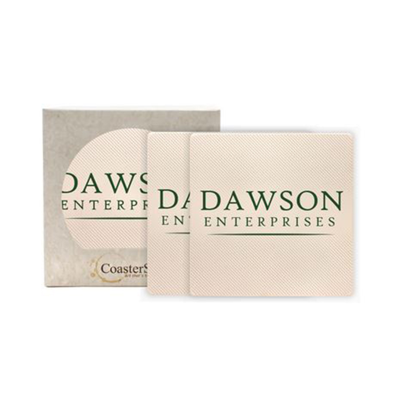 CoasterStone Square Absorbent Stone Coaster 2 Pack - Natural