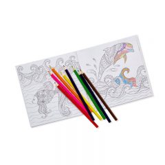 Deluxe Adult Coloring Book & 8 Color Pencil Set - Open