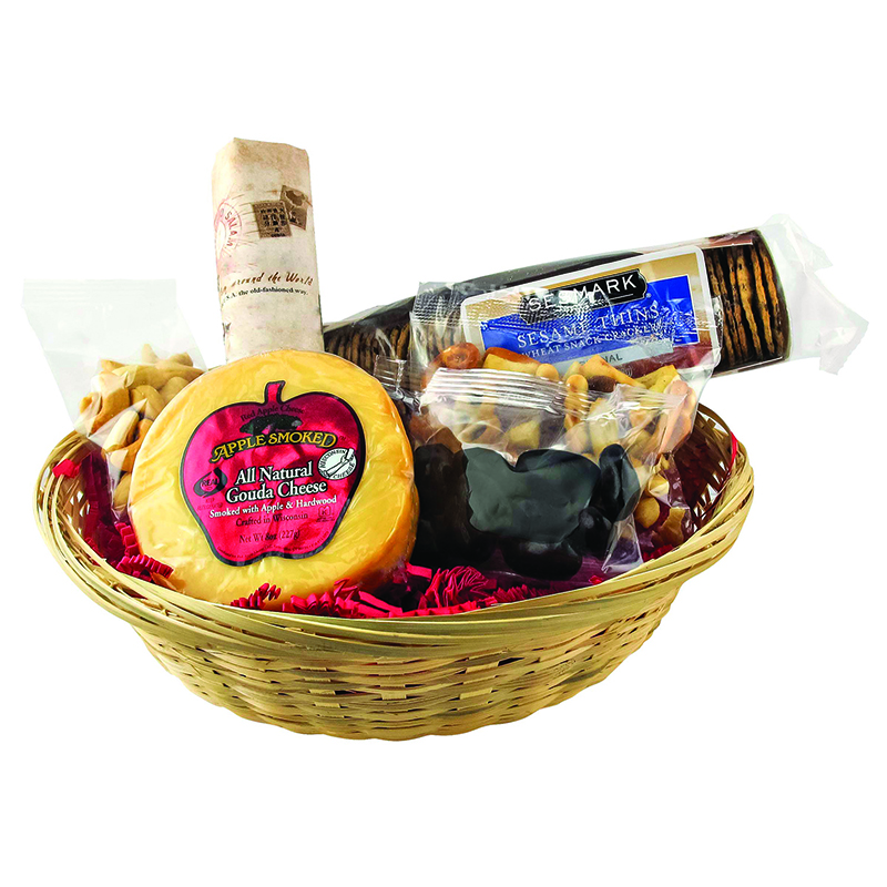 Cheese and Cracker Gift Basket - Open