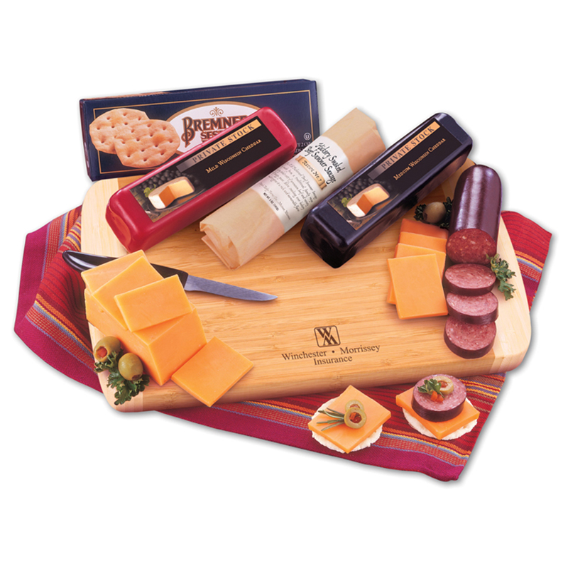 Wisconsin Variety Package with Bamboo Cutting Board - Bamboo Cutting Board