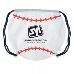 GameTime!® Baseball Drawstring Backpack - White