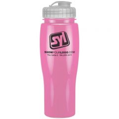 Contour Sports Bottles with Flip Top Lid – 24 oz - Pink Clear