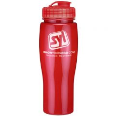 Contour Sports Bottles with Flip Top Lid – 24 oz - Red