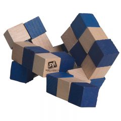 Wood Elastic Cube Puzzle - Blue