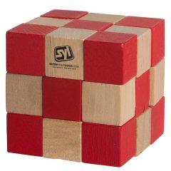 Wood Elastic Cube Puzzle - Red