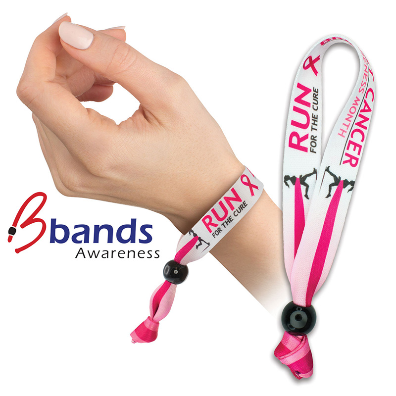 B-Bands Awareness Adjustable Satin Bracelet - Dye Sublimated Imprint