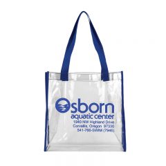 Clear Vinyl Stadium Compliant Tote Bag - Blue