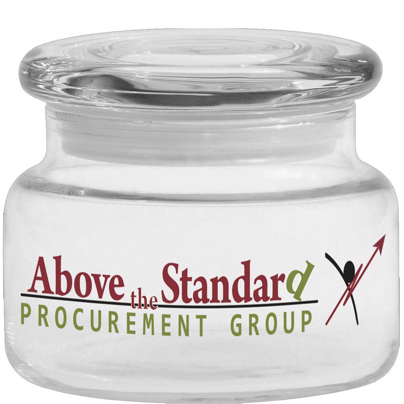 Apothecary Jar with Flat Lid – 8 oz - Glass