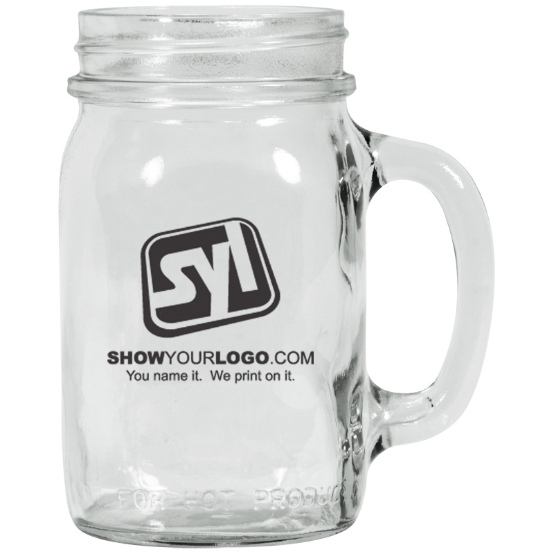 Custom printed mason jars with handle
