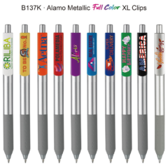 Alamo Metallic Retractable Pen - alamometallicfullcolorxlclips