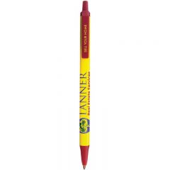 BIC® Clic Stic® Pen - Yellow Burgundy