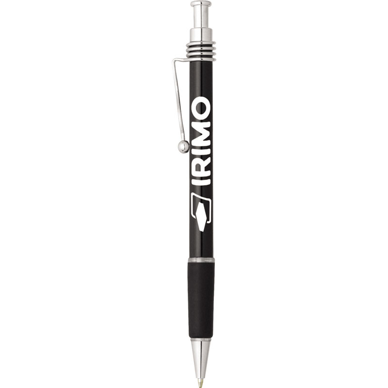 Astor Twisted Clip Pens with Logo - Black