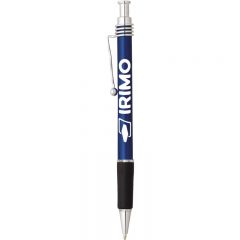 Astor Twisted Clip Pens with Logo - Blue