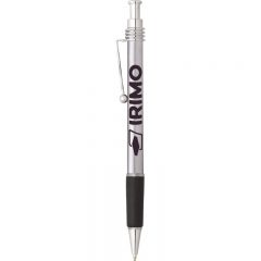 Astor Twisted Clip Pens with Logo - Silver