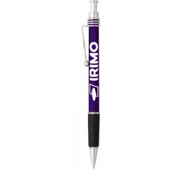 Astor Twisted Clip Pens with Logo - Translucent Dark Blue