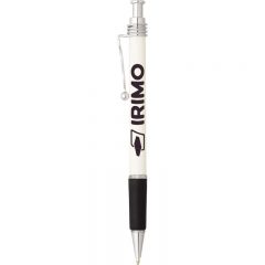 Astor Twisted Clip Pens with Logo - White