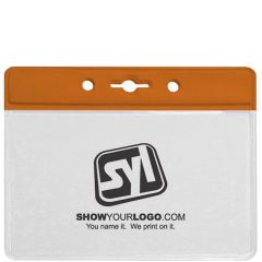 Horizontal Color Coded Badge Holders - Orange