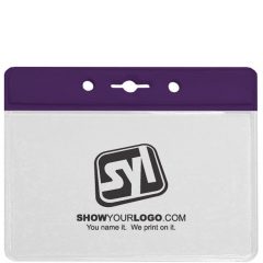 Horizontal Color Coded Badge Holders - Purple