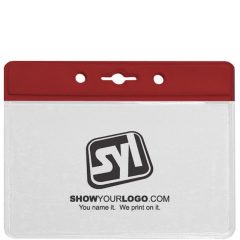 Horizontal Color Coded Badge Holders - Red
