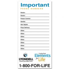 Magnetic Stick Up Card - Emergency Numbers