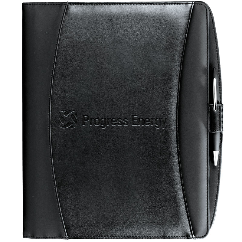 Junior Size Notepad Holder Padfolio - Black