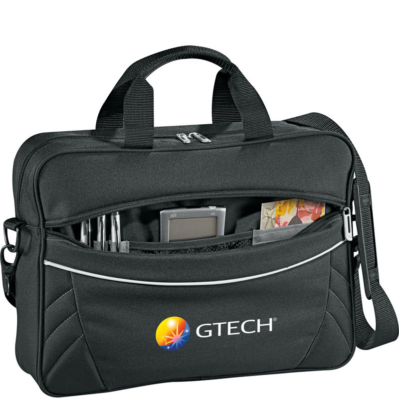 Precision Deluxe Briefcases with Logo - Black