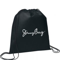 Evergreen Non-Woven Drawstring Bag - Black