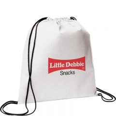 Evergreen Non-Woven Drawstring Bag - White