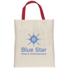 Basic Tote Bags with Color Handles - Red