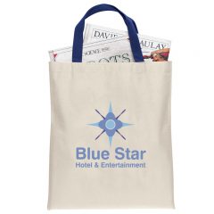 Basic Tote Bags with Color Handles - Royal Blue