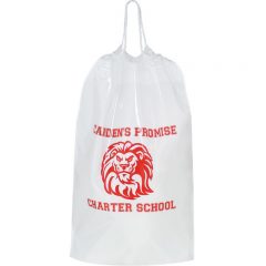 Plastic Bags With Cotton Drawstring - White
